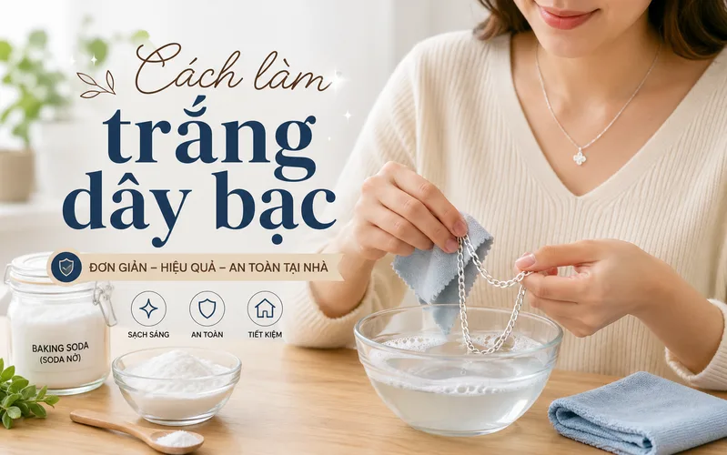 Hiểu đúng nguyên nhân bạc bị xỉn màu giúp lựa chọn cách làm trắng dây bạc an toàn, tránh làm xước hoặc hỏng chi tiết trang sức.