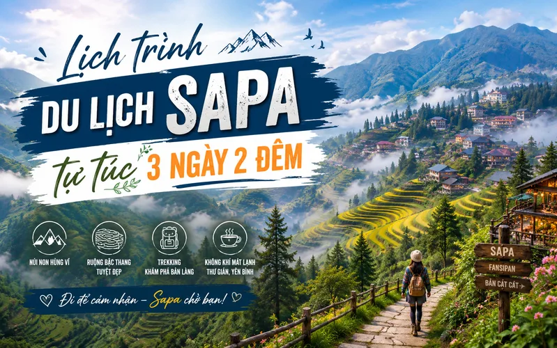 Lịch trình du lịch Sapa tự túc 3 ngày 2 đêm có thể kết hợp bản làng, Fansipan, những cung đèo đẹp và thời gian khám phá trung tâm phố núi.