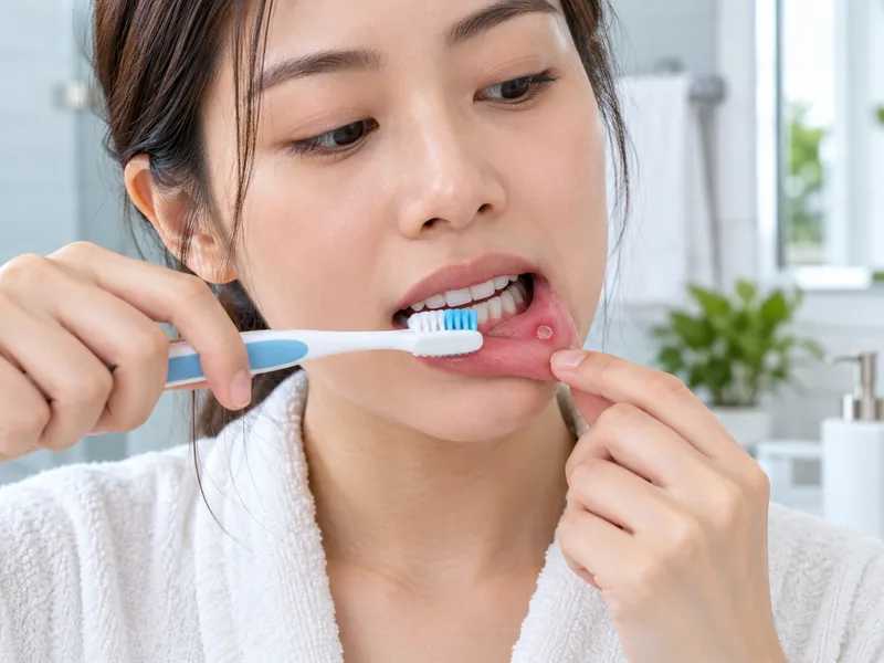 Bàn chải lông mềm giúp vệ sinh răng miệng nhẹ nhàng khi có vết loét